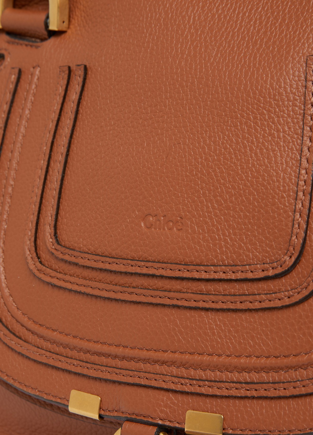 Chloé Logo Saddle Handbag In Brown