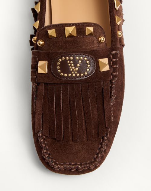 Valentino Driver Loafers In Brown