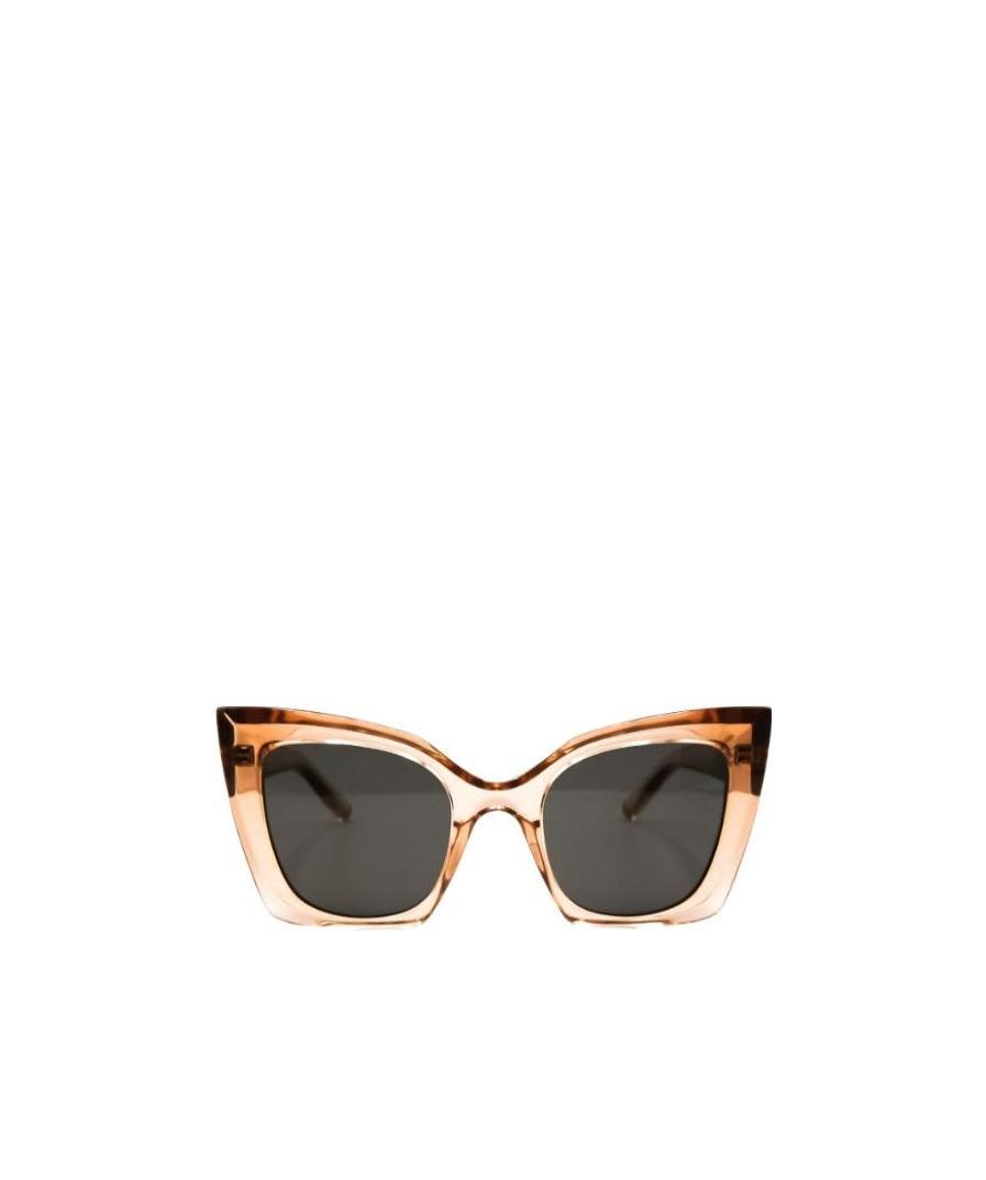 Saint Laurent Transparent Cat-eye Frame Sunglasses In Black