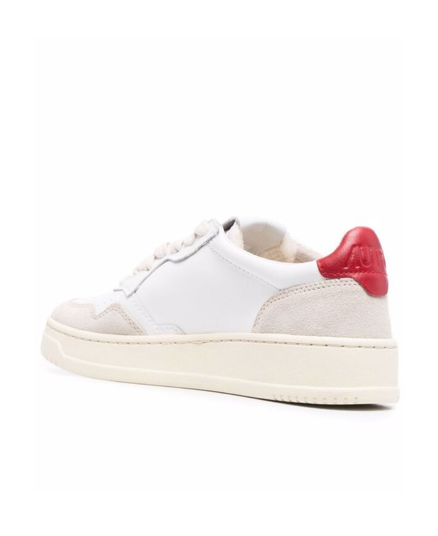 Autry Classic Low-top Sneakers With Textured Panels And Contrasting Heel Tab In White