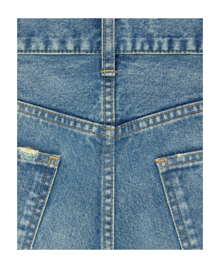 Celine Beard Striped Wide-legged Jeans In Blue
