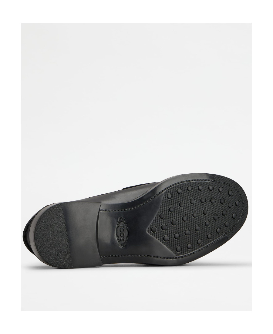 Tod's Woman Loafers Black Size 8 Leather In Multicolor