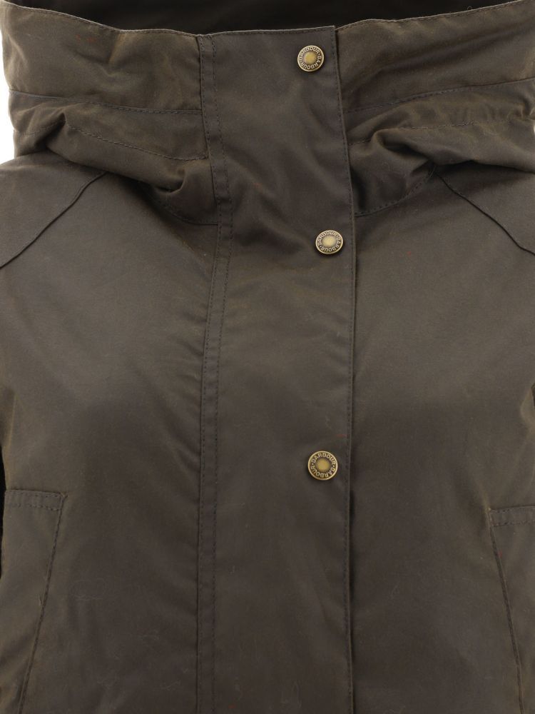 Barbour Button-up Hooded Jacket In Black