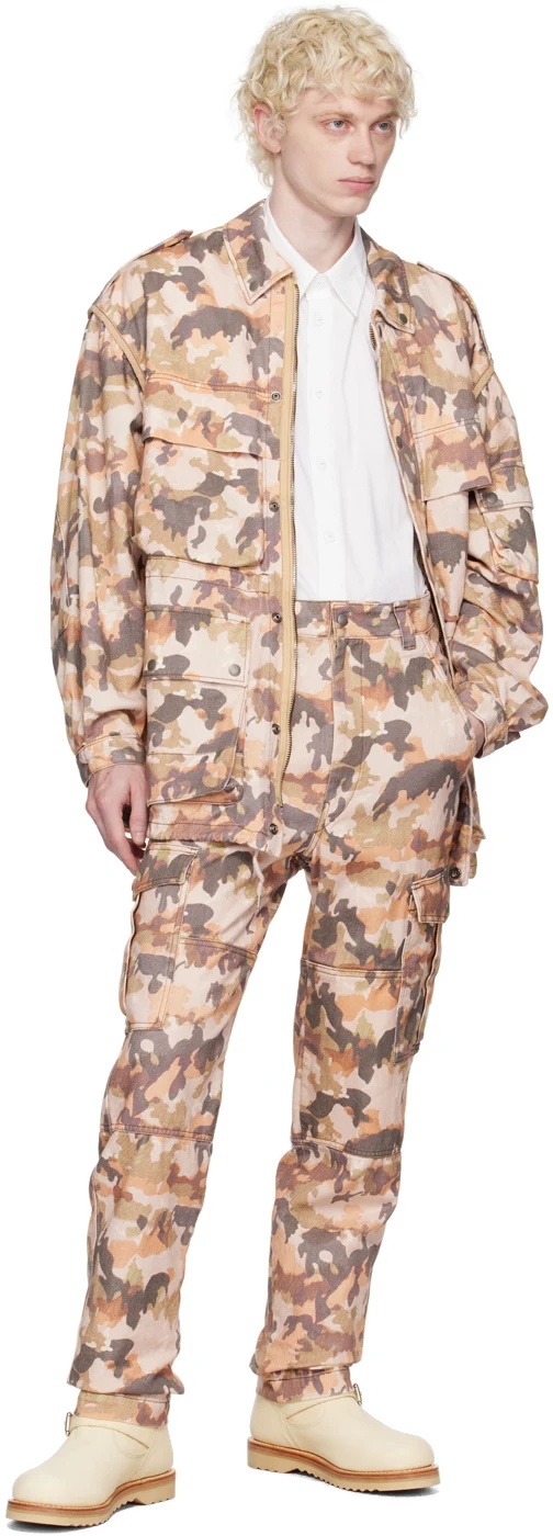 Isabel Marant Camouflage-print Denim Jacket In Nude
