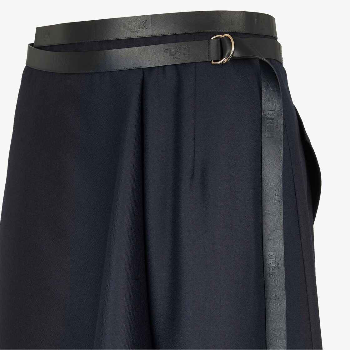 Fendi Blue Wool Skirt In Blue