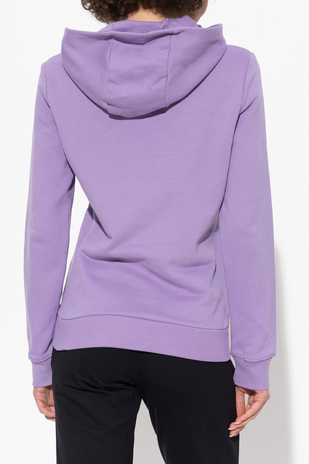 Ea7 Logo-print Long-sleeve Hoodie In Purple