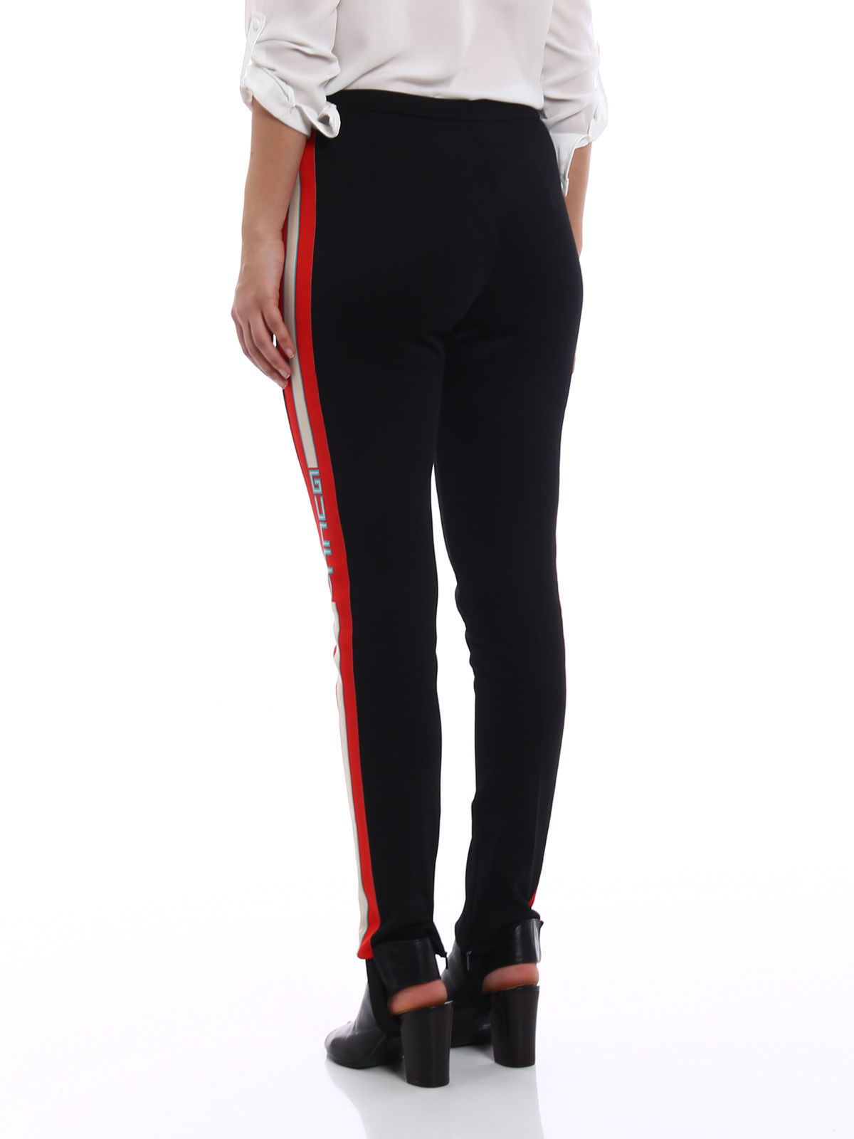 Gucci Technical Side Striped Foot Leggings In Black
