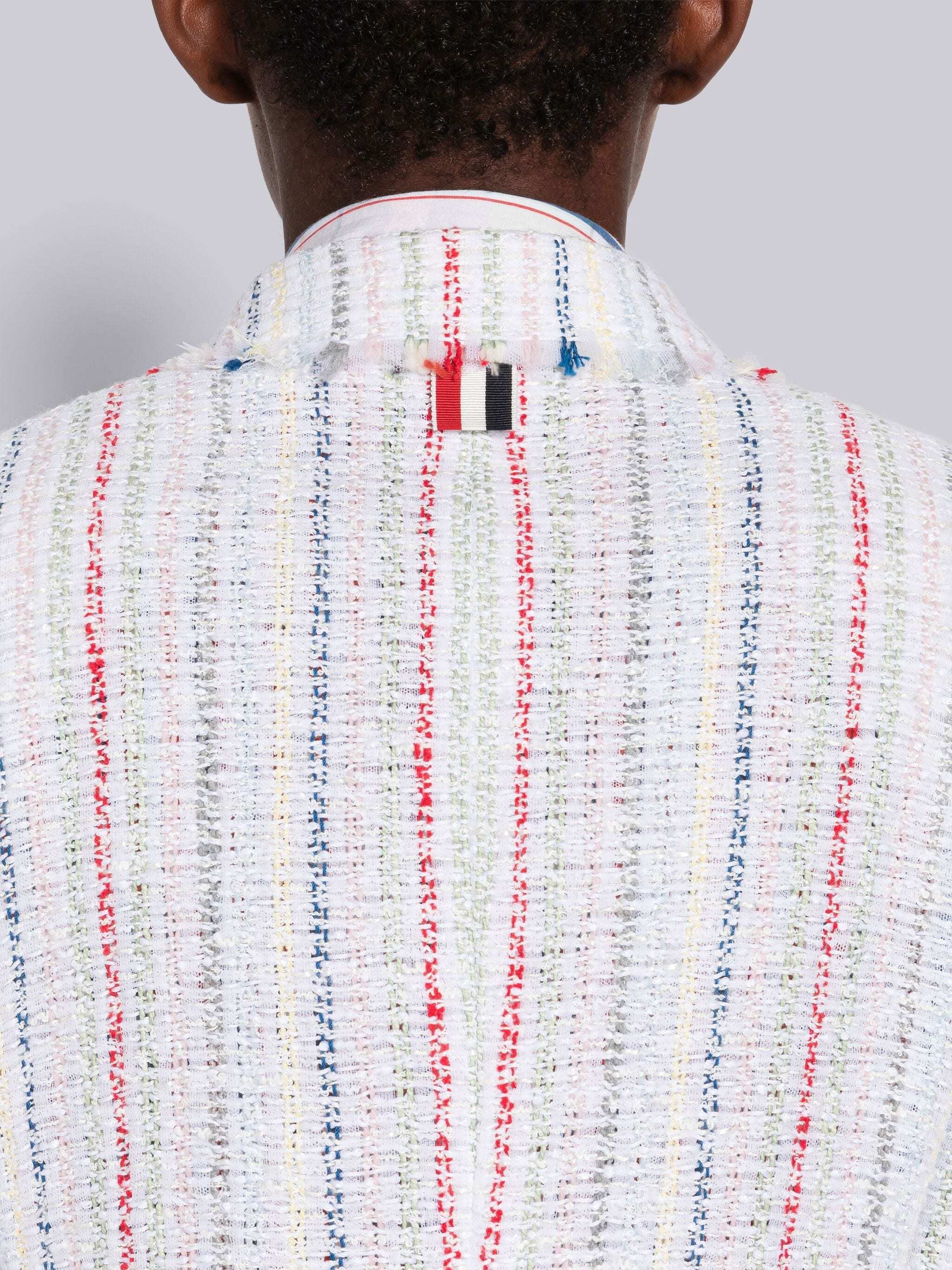 Thom Browne Seersucker Tweed Blazer In White
