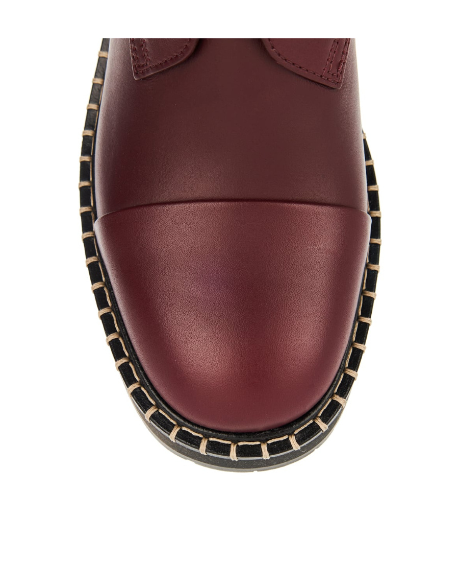 Chloé Noua Lace-up Leather Boots In Red
