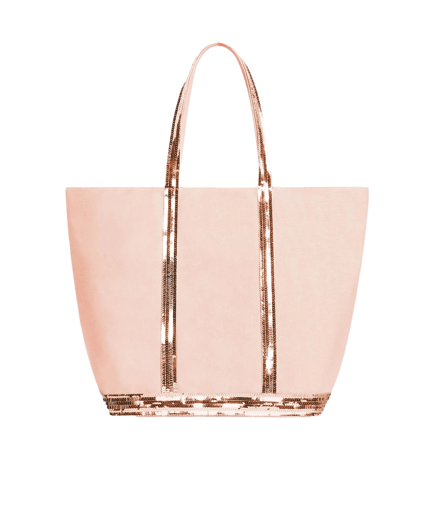 Vanessa Bruno Large Cabas Sequin-trimmed Tote Bag In Nude