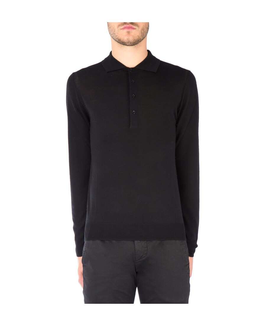 Paolo Pecora Crewneck Long-sleeved Sweater In Black