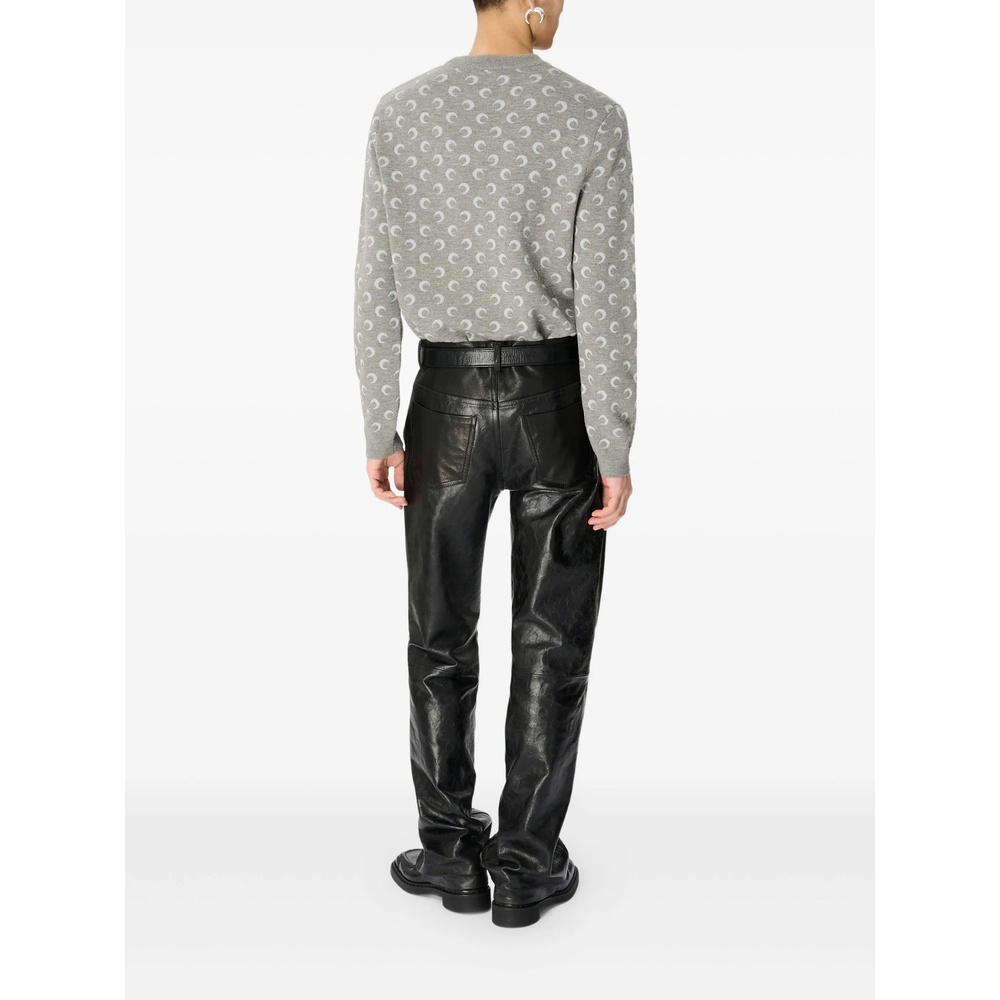 Marine Serre Embroidered Wooo And Viscose Sweater In Animal Print