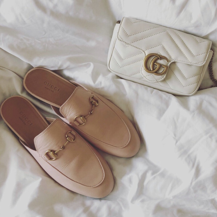 Gucci Princetown Loafer Mule In White Leather