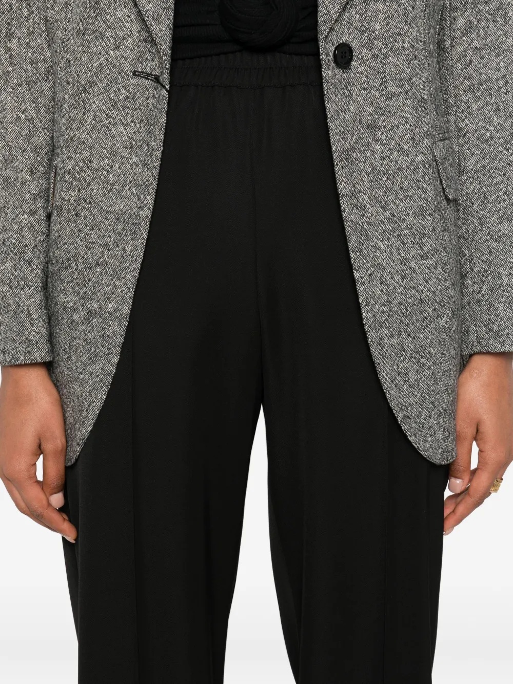 Dolce & Gabbana Straight-leg High Waist Trousers With Wide Leg In Black