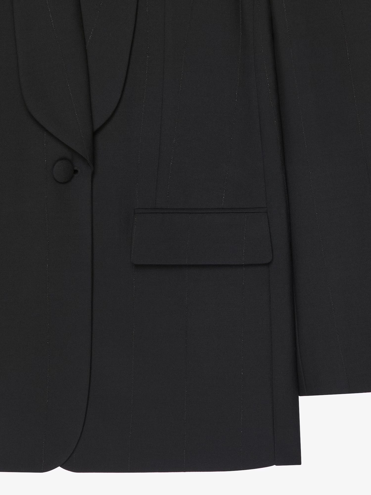 Givenchy Metallic Pinstripe One-button Blazer In Black