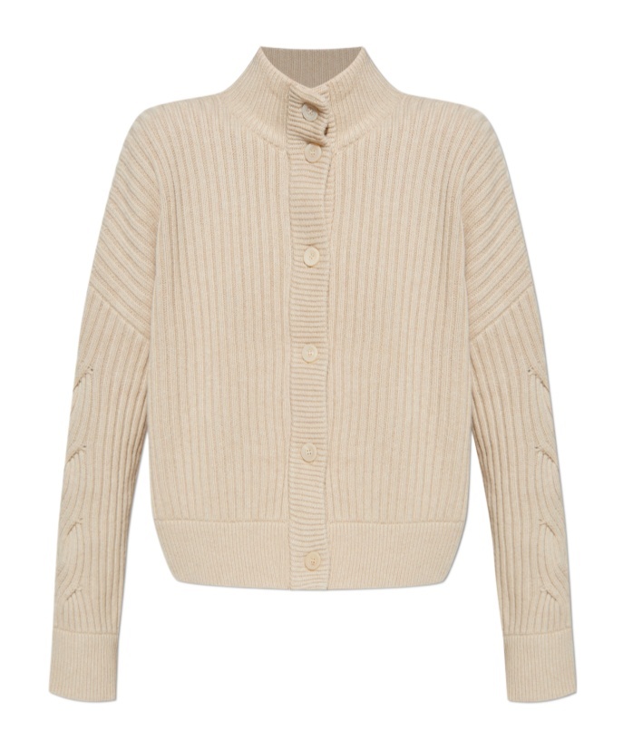Max Mara Afelio Ribbed And Cable-knit Wool And Cashmere-blend Cardigan In Brown
