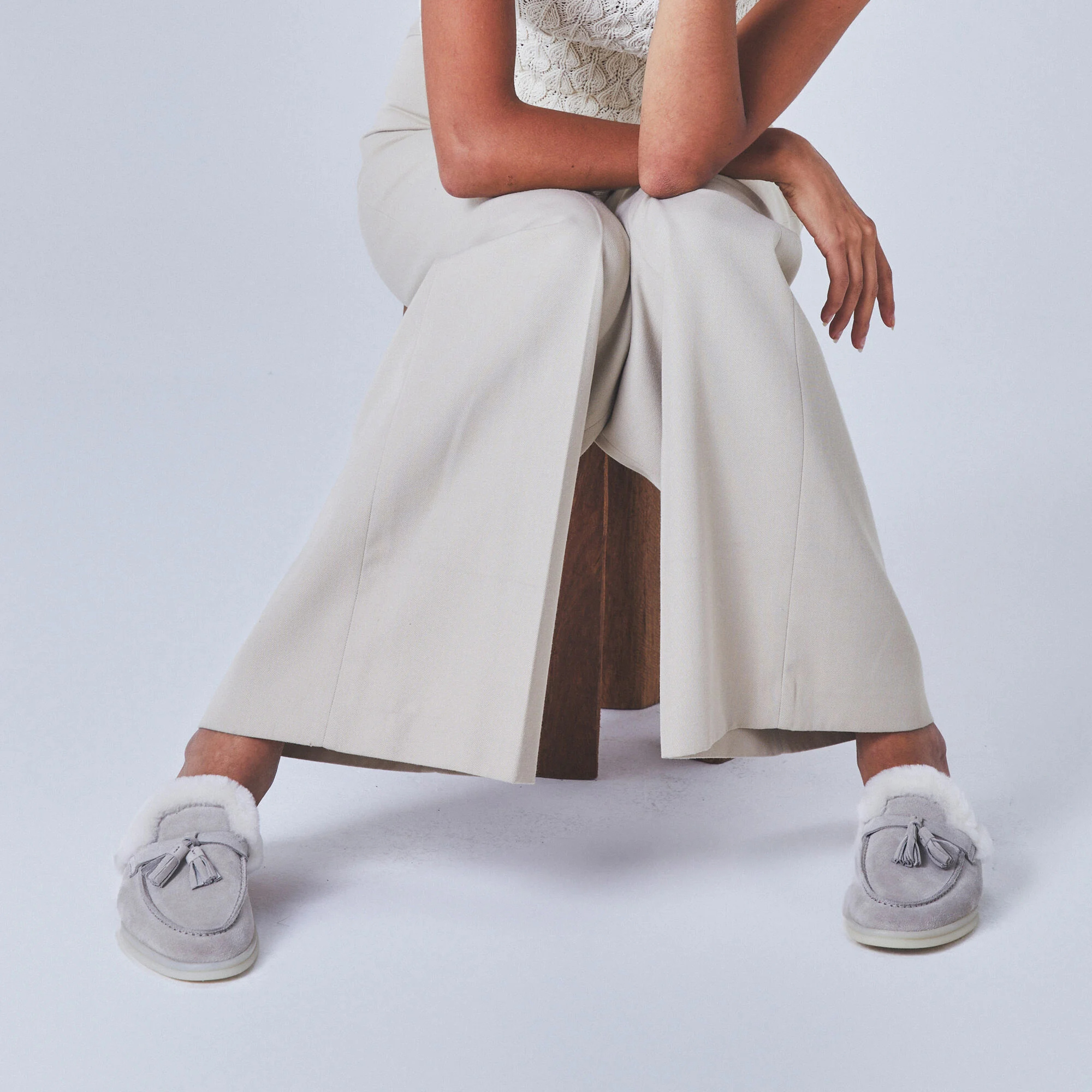 Scarosso Lucrezia Shearling Slip-on Mules In Multi