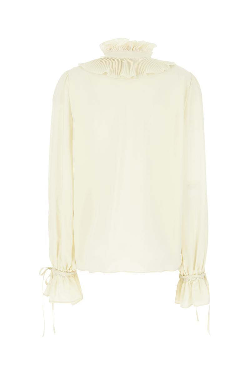 Valentino Garavani Cream Crepe Shirt In White