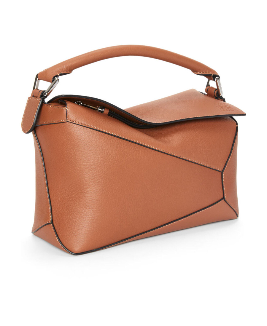 Loewe Small Puzzle Edge Leather Shoulder Bag In Brown