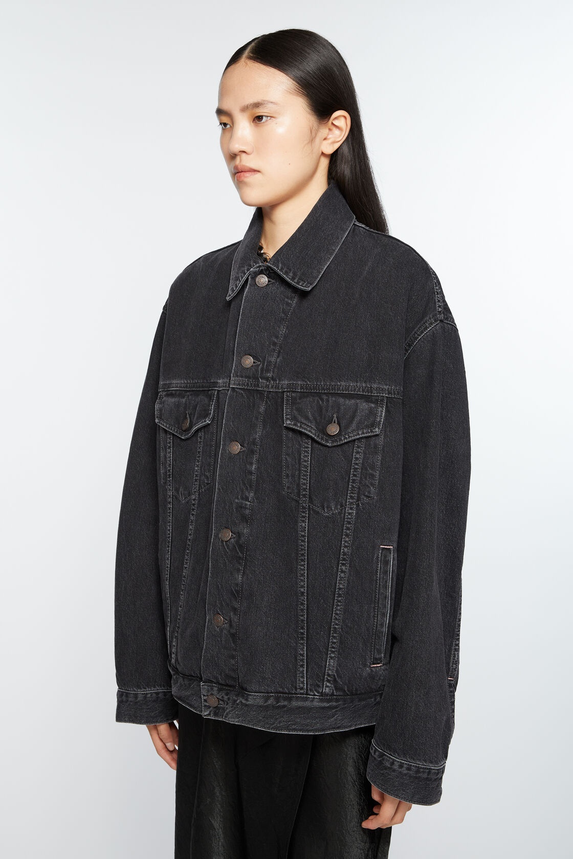 Acne Studios Drop-shoulder Denim Jacket In Black
