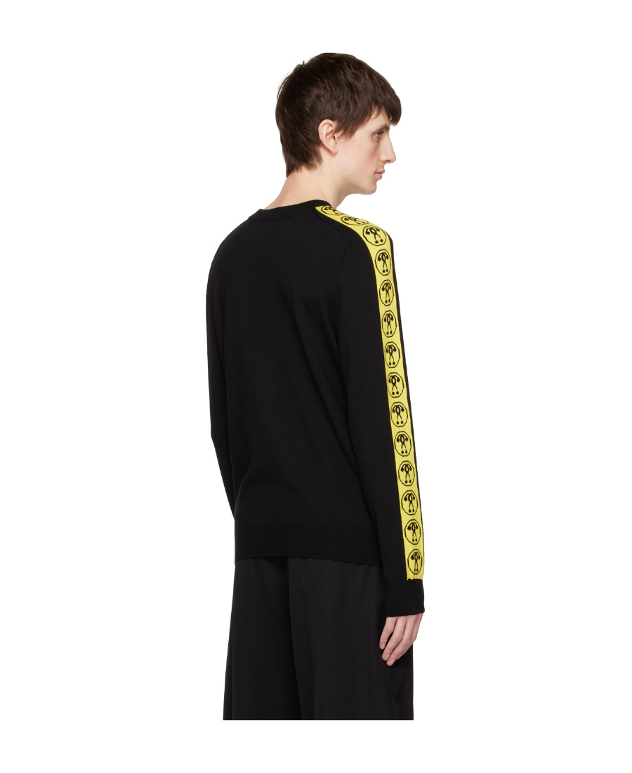 Moschino Wool Logo Sweater In Black