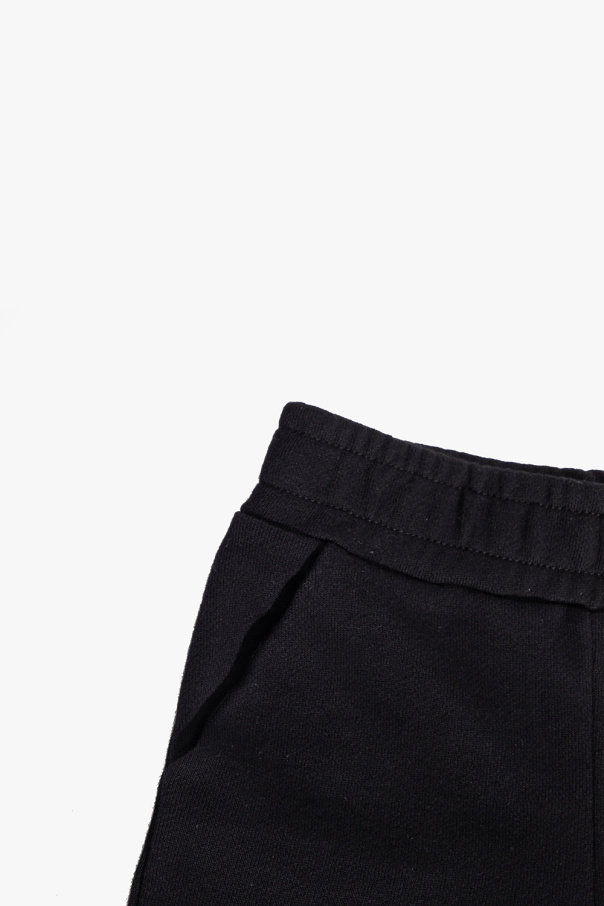 Balmain Logo-print Cotton Shorts In Black
