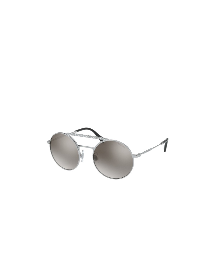 Miu Miu Logo Sunglasses In Gray