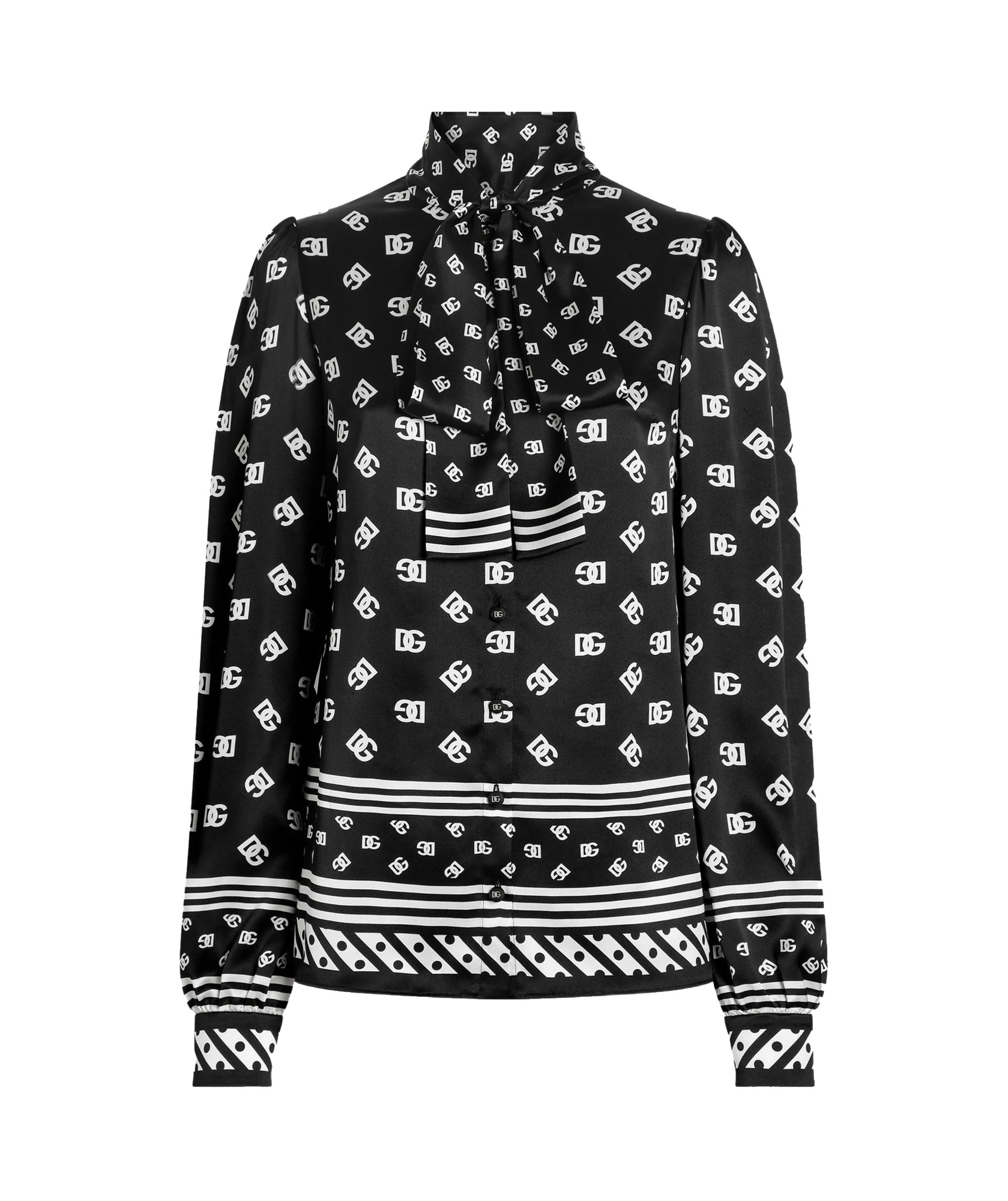 Dolce & Gabbana Dg-print Shirt In Black