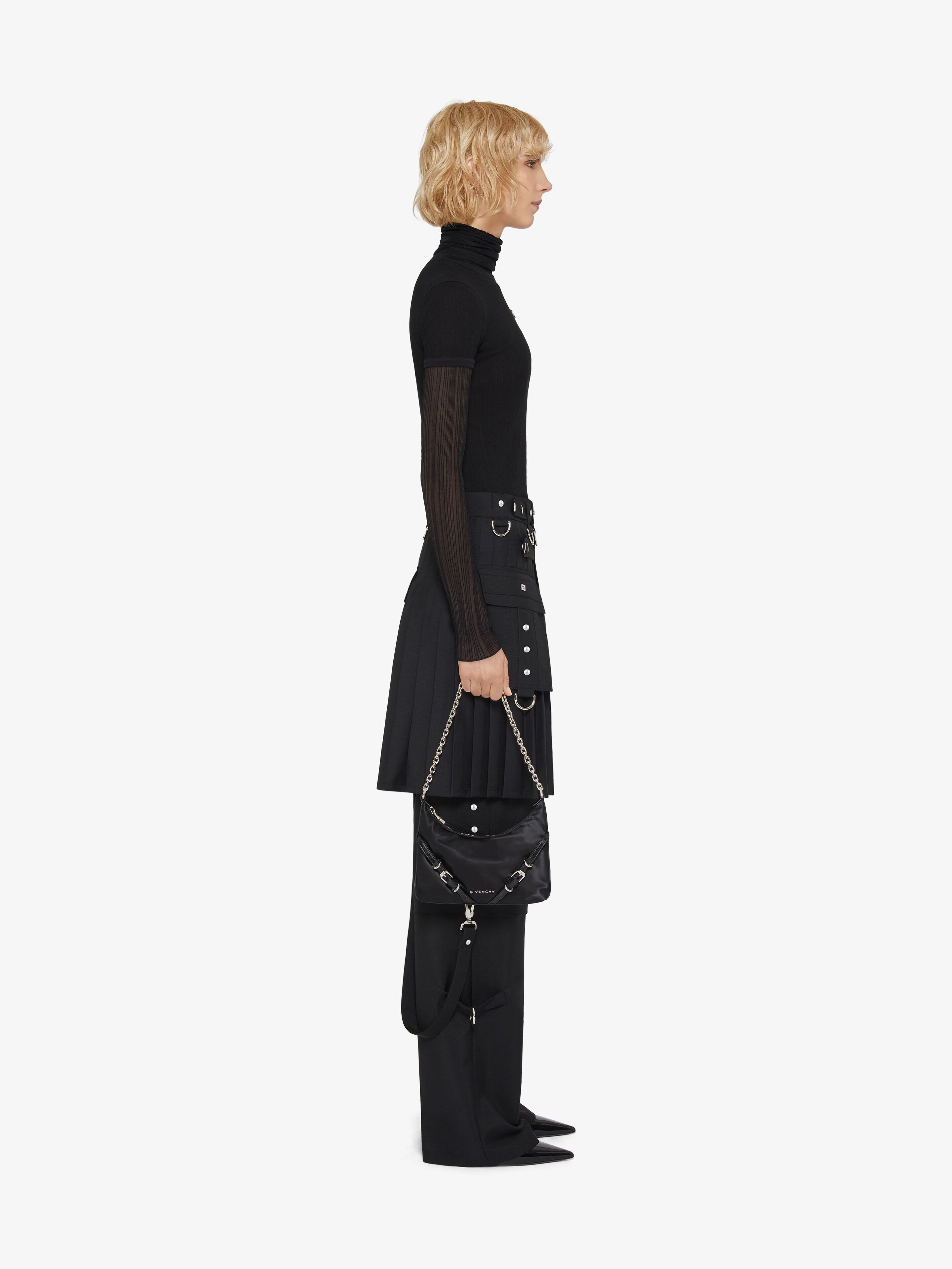 Givenchy Jupe Kilt En Laine Et Mohair In Black