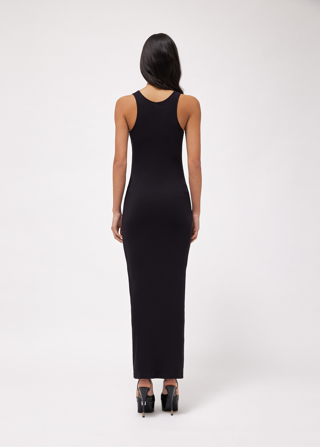 Blumarine Abito Midi Con Ricamo B Gothic In Strass In Black