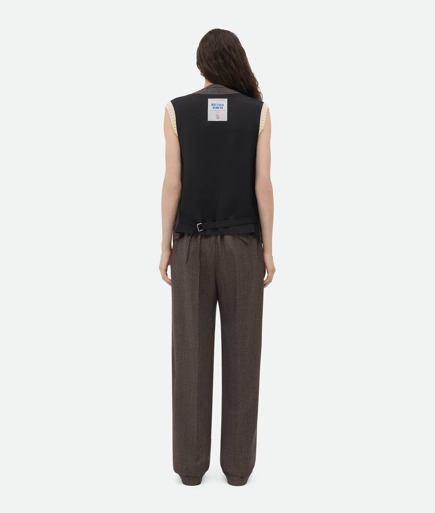 Bottega Veneta Houndstooth-pattern Waistcoat In Black