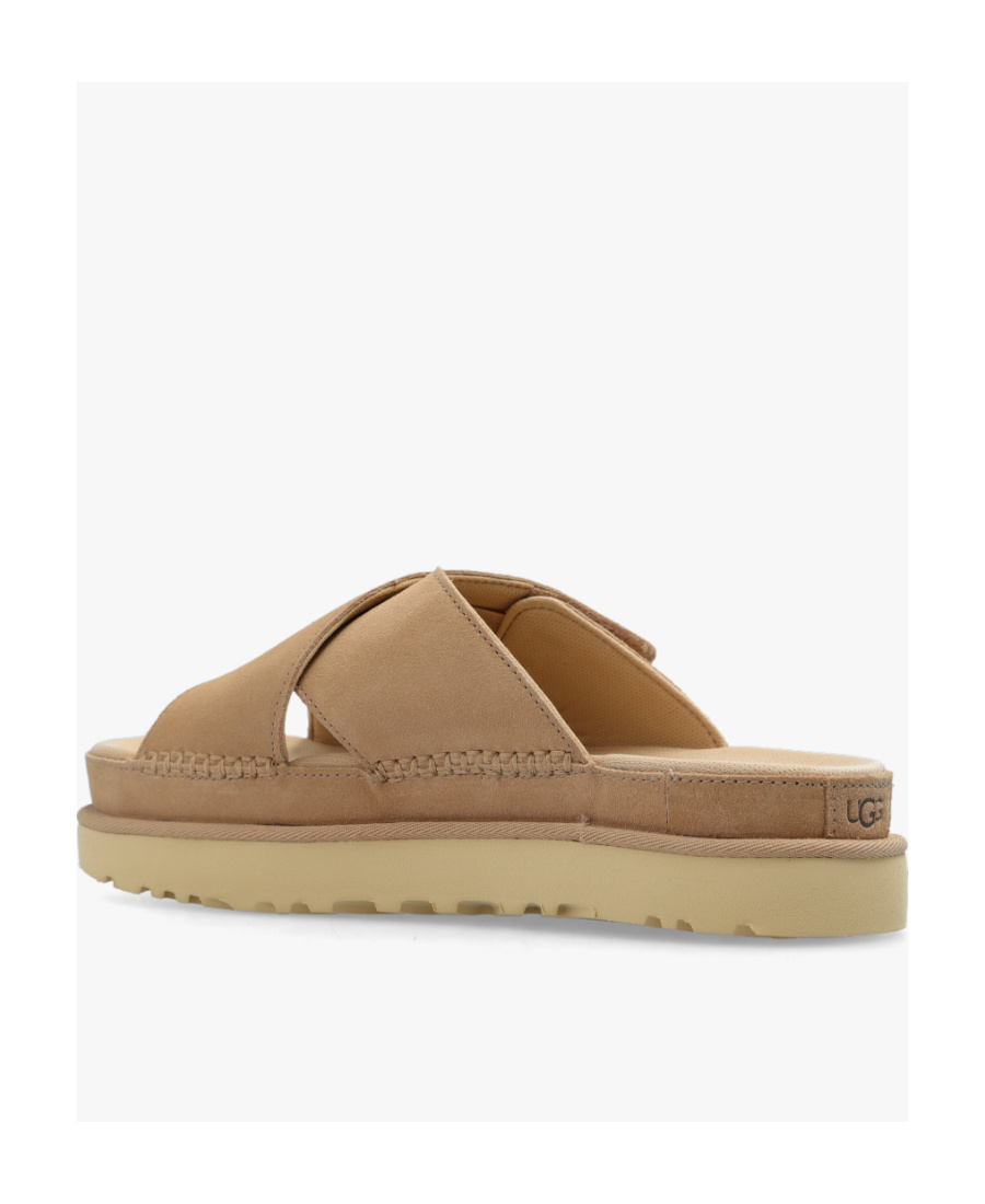 Ugg Goldenstar Cross Slides In Nude