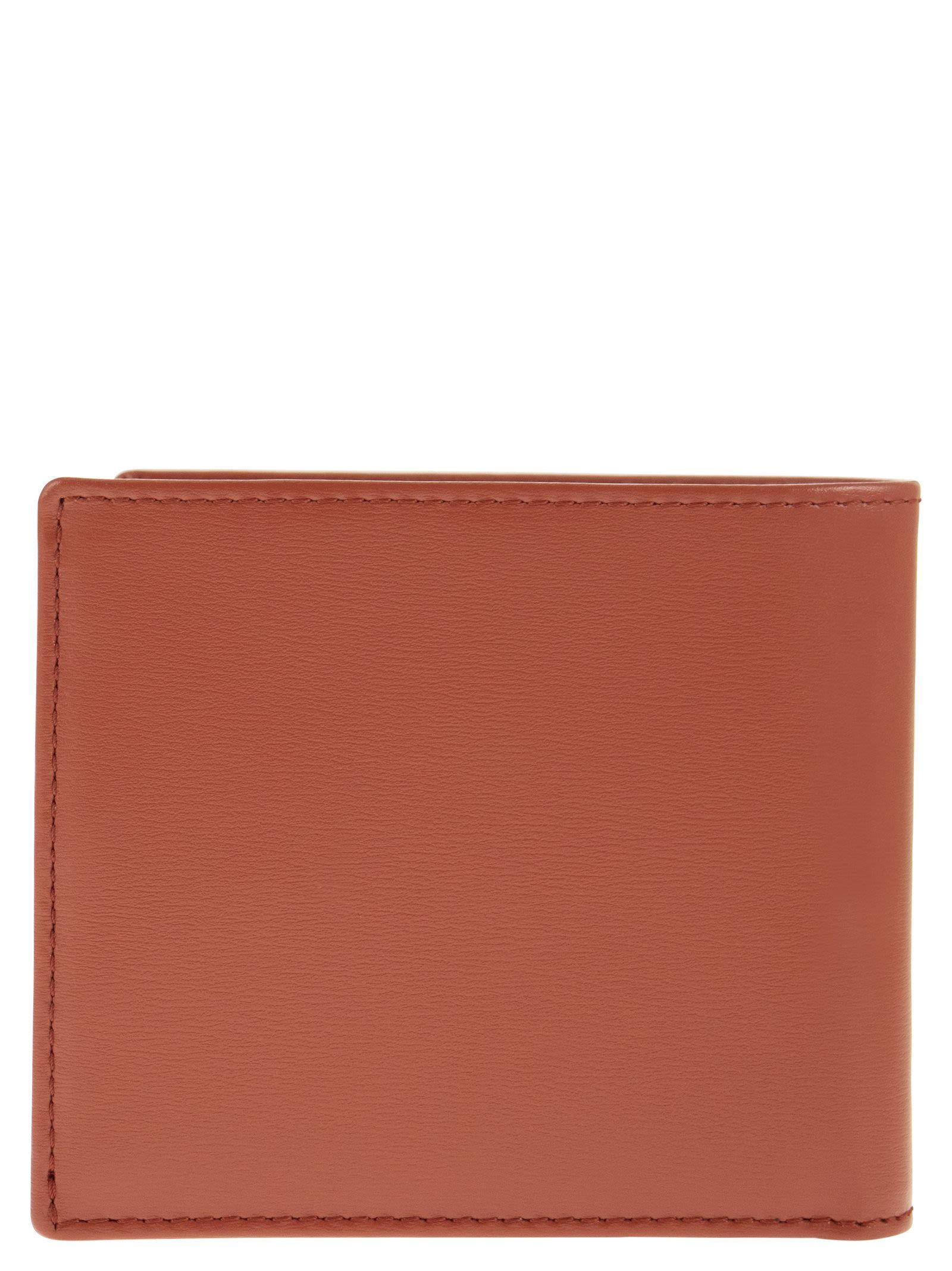 Tod's Men Leather Wallet With Logo In Brown