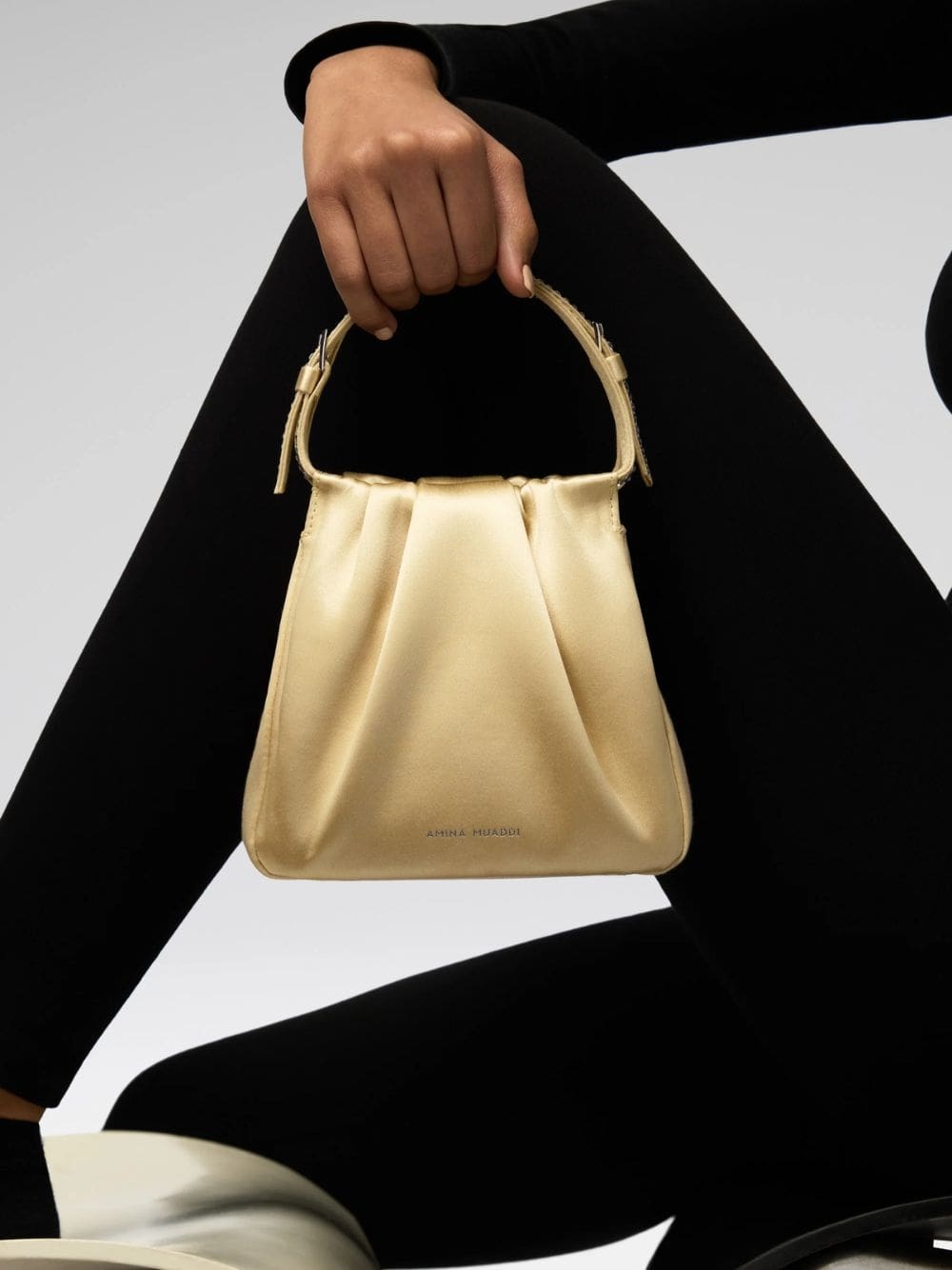 Amina Muaddi Double-handle Handbag In Nude