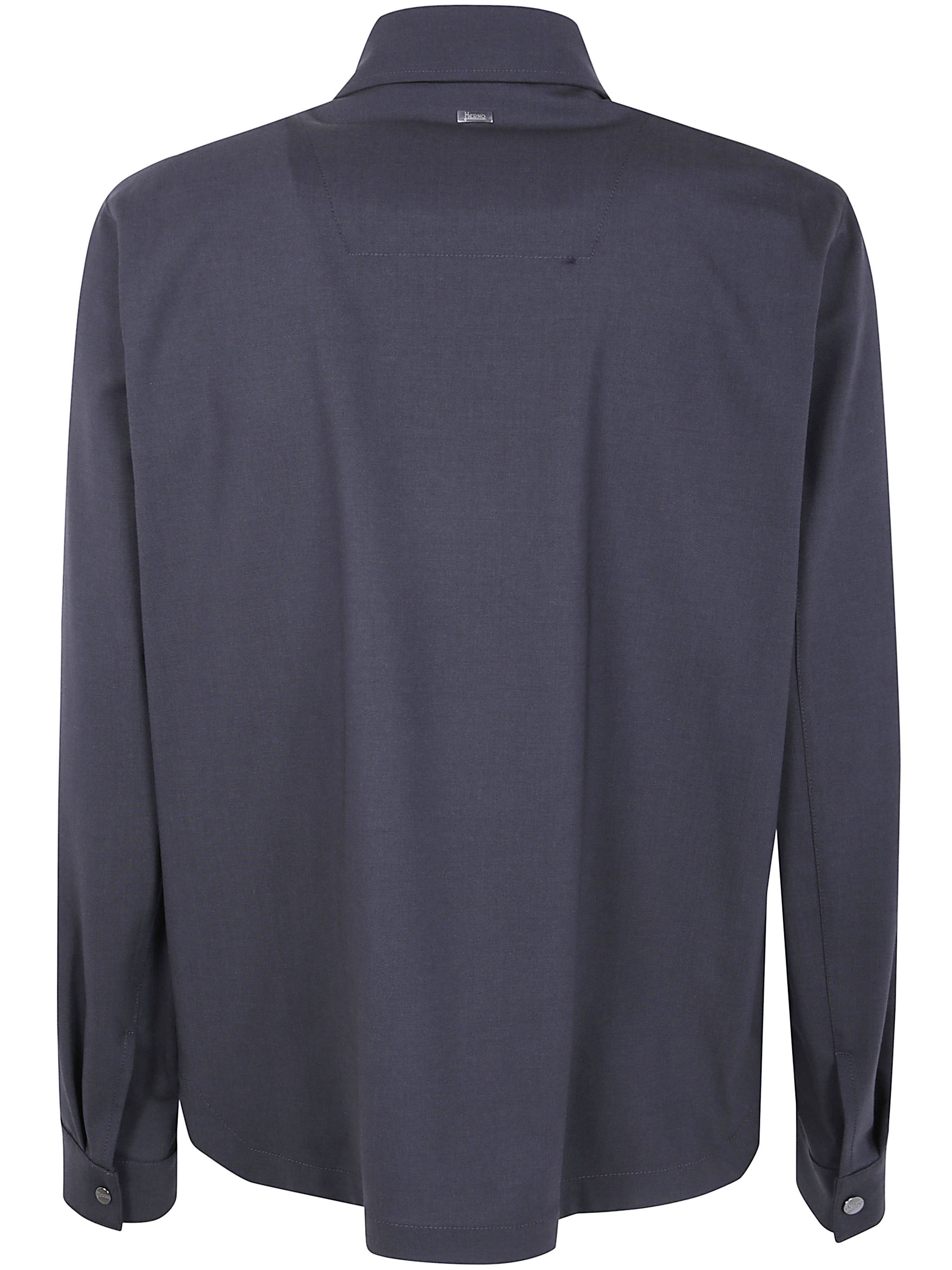 Herno Collared Neck Front Pocket Long Sleeves Jacket In Blue