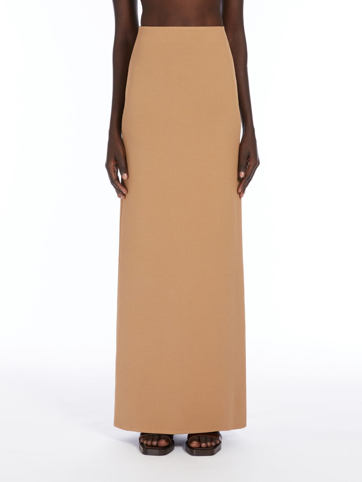 Max Mara Viscose Crepe Skirt In Nude