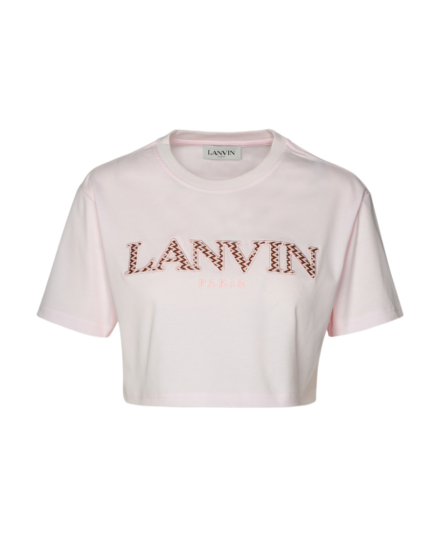 Lanvin Logo Embroidered Cropped T In White