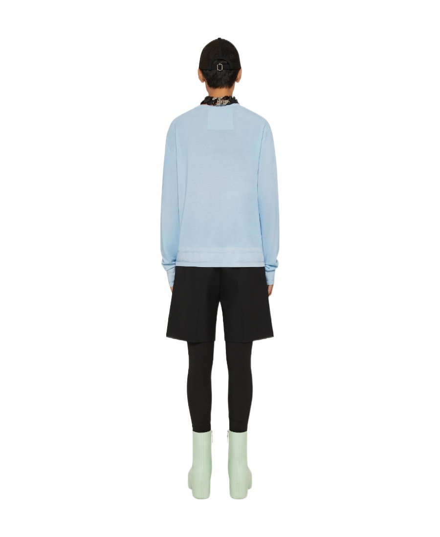 Givenchy Wool And Silk Printed Sweater Men In Blue