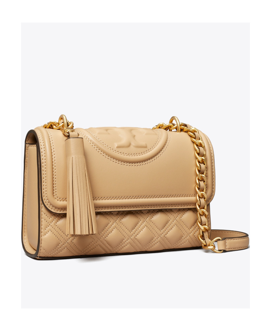 Tory Burch Small Fleming Crossbody Bag In Nude