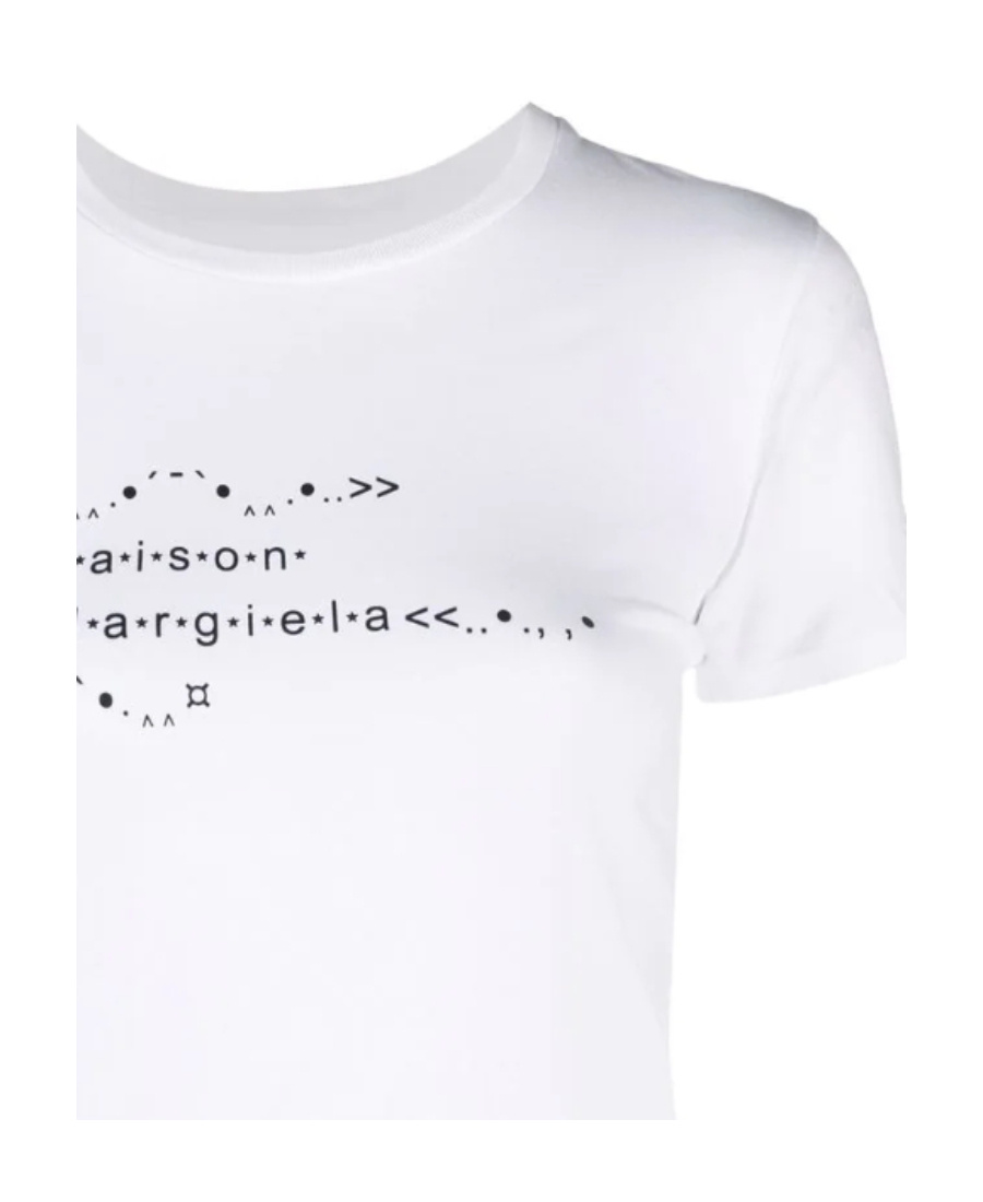 Maison Margiela Logo-print Cotton T-shirt In White