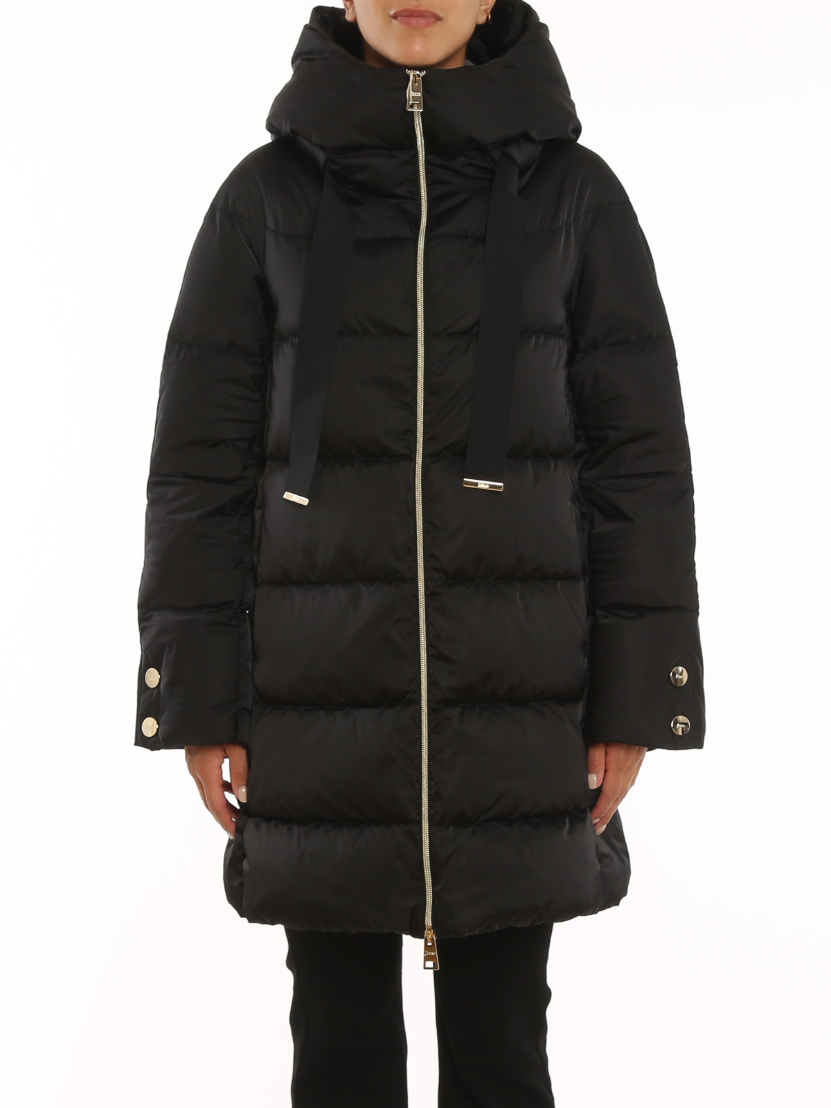 Herno Hooded Padded Coat In Black