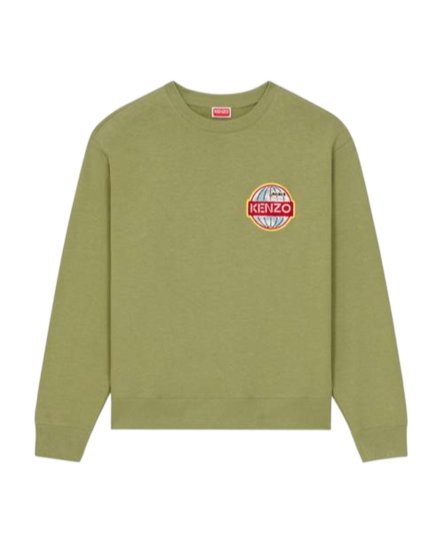 Kenzo Round-necked Sweater In Green