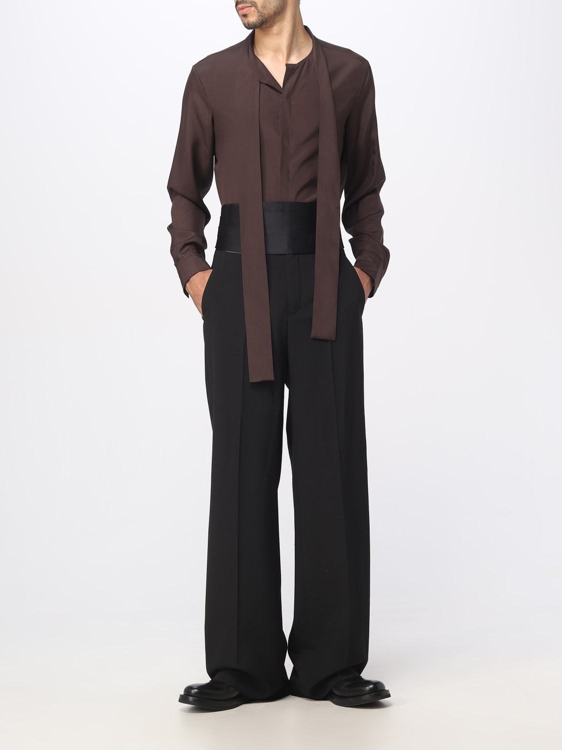 Valentino Pleated Silk Cummerbund In Black