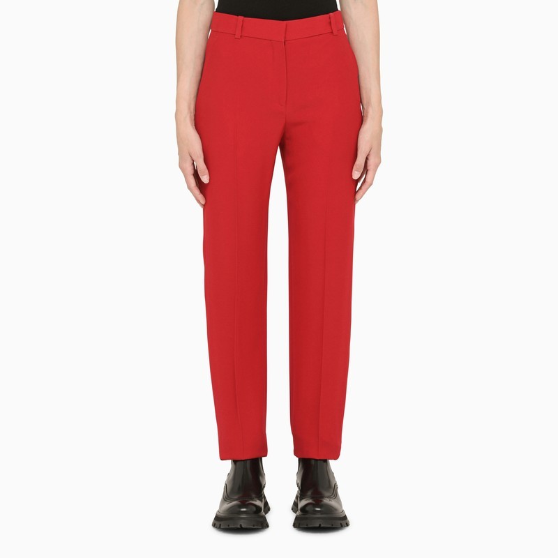 Alexander Mcqueen High-waist Tailored Trousers In Red