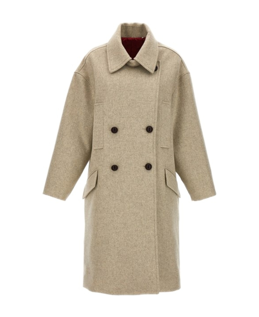 Isabel Marant Oversized Double-breasted Coat In Neutral