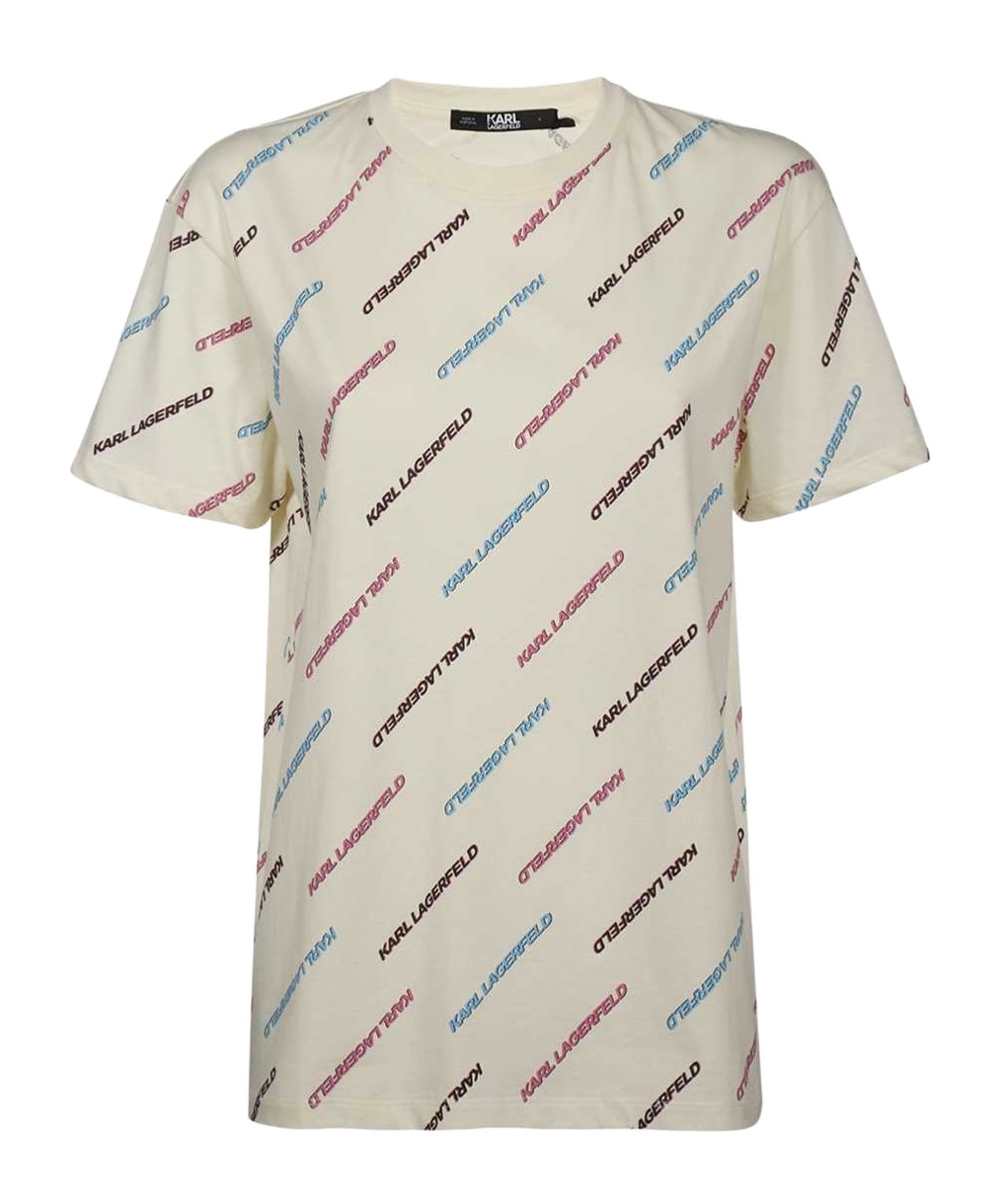 Shop Karl Lagerfeld Short-sleeved T-shirt In Nude