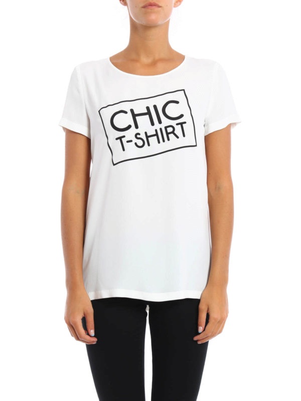 Moschino Logo Printed Pattern T-shirt In White
