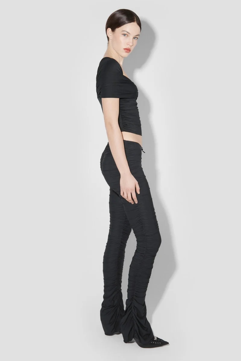 Misbhv Draped Elastic T-shirt In Black