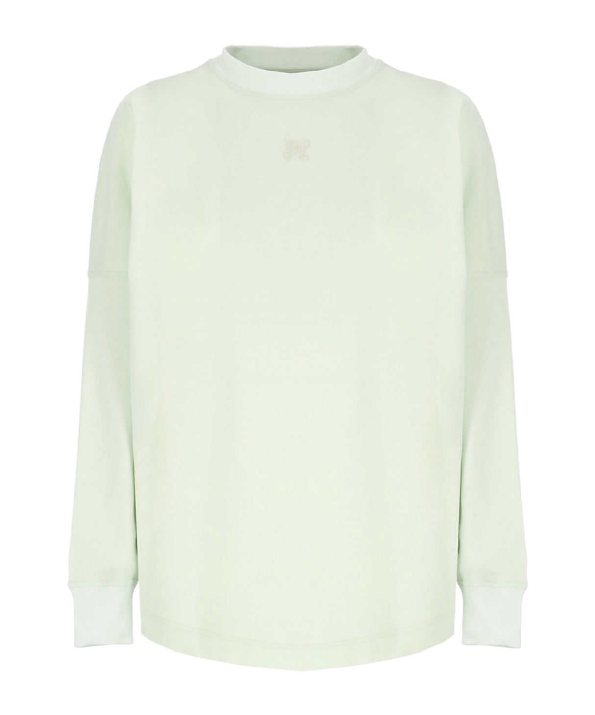 Shop Palm Angels Logo-embroidered Cotton Sweatshirt In White