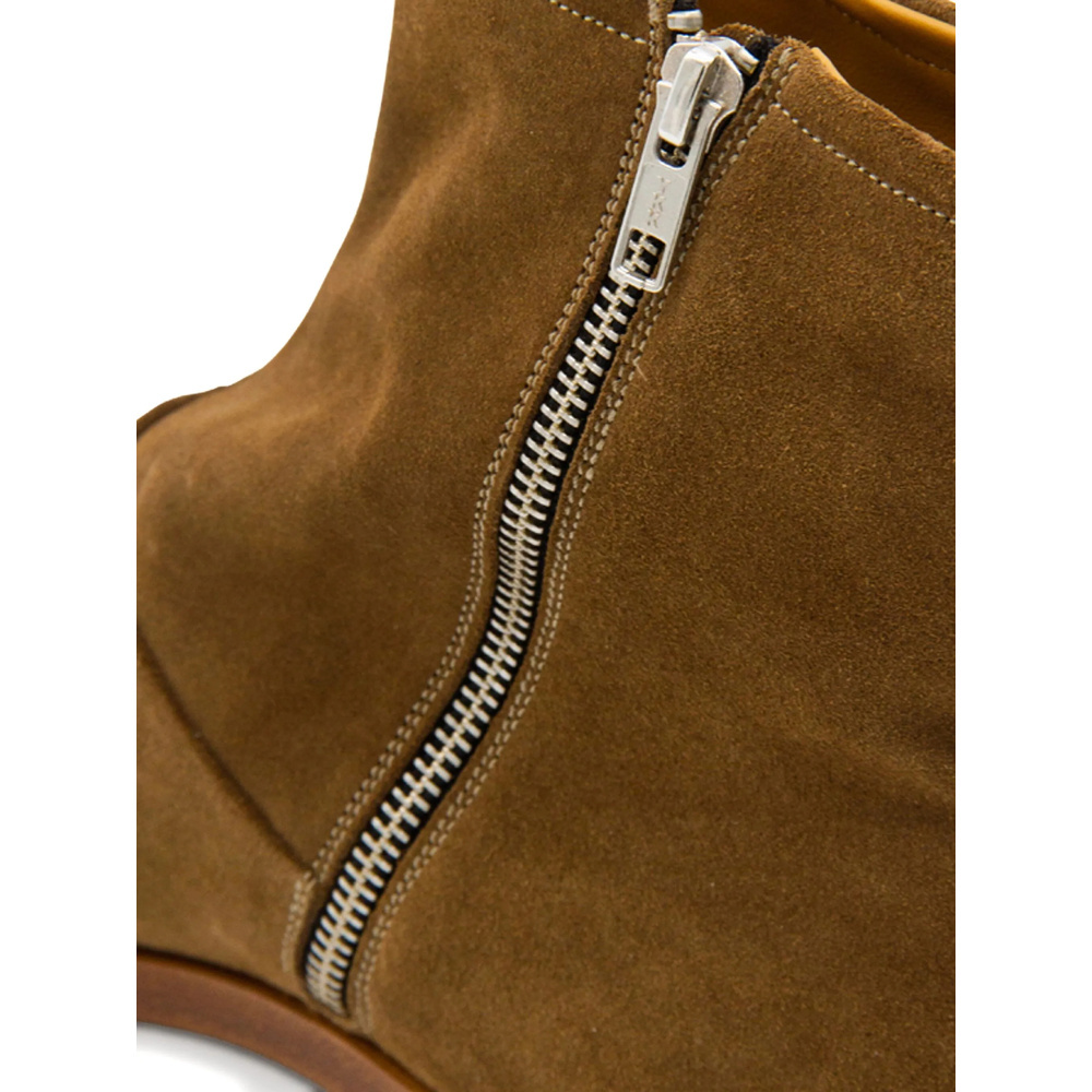 Common Projects Zipper Boot In Waxed Suede In Brown